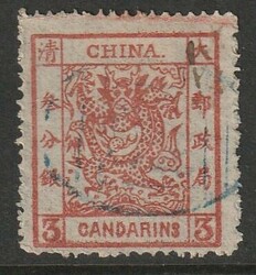 1878, "3 Candarins, Large Dragon", used, very fine quality for this ...