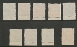 1950, "definitves", the complete set of 9 values, wihout gum as ...