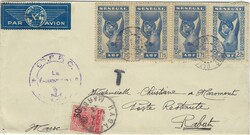 Senegal 1943 Dakar Envelope Sent via Airmail to Rabat Morocco Bearing ...