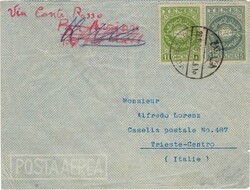 Yemen 1936 Hodeida Envelope Sent to Trieste, Italy Bearing 5b, 1b ...