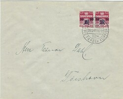 Faroe Islands 1941 Thorshavn Envelope Sent Locally Bearing Pair ...