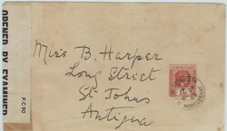 Montserrat 1943 Plymouth Envelope Sent Censored Inter-Caribbean ...