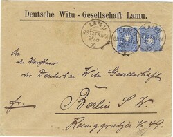 German East Africa 1890 Lamu Corner Envelope “Deutsche Witu – ...