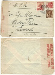 Switzerland 1941 Basel (January) Envelope Censored at South Africa ...