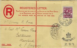 Falkland Islands 1937 Port Stanley Formula Postal Registration ...