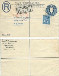 Malta 1936 Notabile 3d Postal Registration Envelope H&amp;G C6 Sent ...