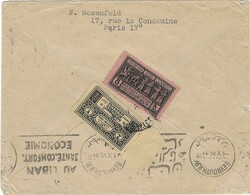 Lebanon 1945 Incoming Envelope Sent from Paris, France via Airmail ...