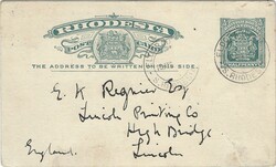 Rhodesia 1907 Eldorado Mine ½d Postal Card Sent to Lincoln, England ...