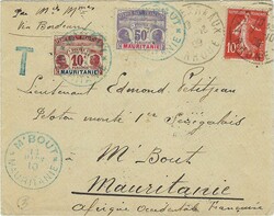 Mauritania 1909 Incoming Envelope Sent from Lyon-Terreaux France to ...
