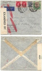 Bahrain 1940 Bahrain Censored Airmail Crossed Out Sent to the United ...