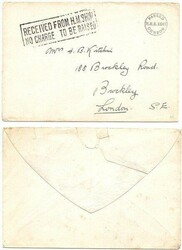Falkland Islands c1914/15 HMS Kent Stampless Envelope Sent to England ...