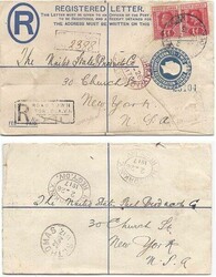 Virgin Islands 1917 Road Town 2d Leeward Islands Postal Registration ...