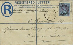 Niger Coast 1892 Bonny River Postal Registration Envelope H&amp;G C2 ...