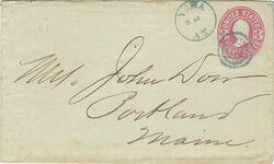 United States [1869] (1 September) Yuma 3¢ Postal Envelope Scott U58 ...