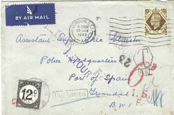 Trinidad & Tobago 1948 Incoming Envelope Sent from London, England ...