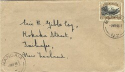 Cook Islands 1946 Mangaia Envelope Commercially Sent to New Zealand ...