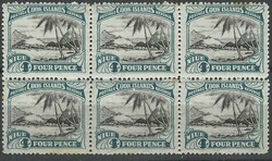 Niue [1933] 4d Block of Six SG 66a var with Watermark Inverted &amp; ...