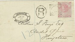 Jamaica 1893 Hagly Gap Envelope Registered Internally Sent to the ...