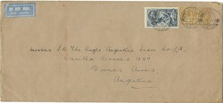 Great Britain 1937 Chester Envelope Sent via Airmail to Buenos Aires, ...