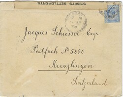 Malaya 1915 Penang Envelope Single Letter Rate Censored & Sent to ...