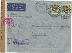 Switzerland 1940 Lucerne Envelope Twice Censored K.L.M. Airmail Sent ...