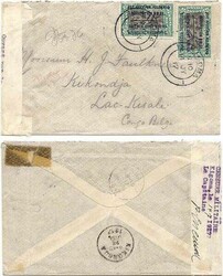Belgian Congo 1917 Incoming Envelope Sent toKikondja at Lake Kisali ...