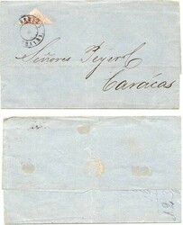 Venezuela 1868 La Guaira Folded Outer SheetSent toCaracas Bearing 1 ...