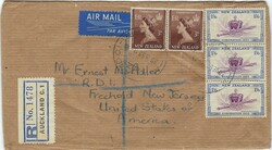 New Zealand 1953 Auckland Parcel Wrapper Sent Registered Airmail Sent ...