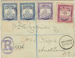 Cook Islands 1894 Rarotonga Envelope Sent Registered the HMS ...