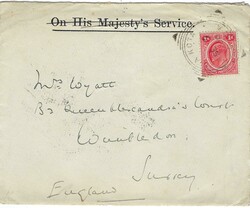 Nyasaland 1908 Kota Kota Envelope Sent to Wimbledon, England via ...