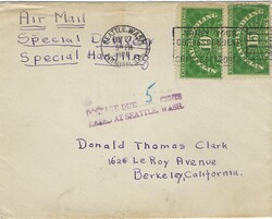United States 1928 Seattle, Washington Envelope Sent via Airmail ...