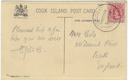 Cook Islands 1912 Rarotonga Picture Postcard (“Bathing Pool, ...
