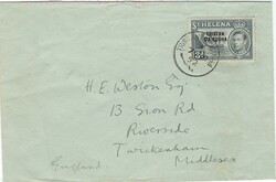 Tristan da Cunha 1952 [GPO] Envelope Sent to Twickenham England ...