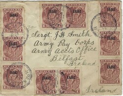 Crete 1909 Heraklion Envelope Sent to Belfast, Ireland Bearing Ten 1L ...