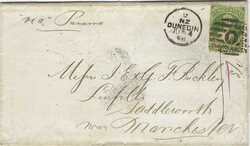 New Zealand 1868 Dunedin Entire 1/- Rate for ½ to 1-Ounce Letter ...