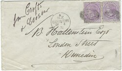 New Zealand 1876 Queenstown Envelope Single Letter Rate Sent to ...