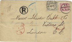 New Zealand 1894 Blenheim Envelope Registered & Sent to London ...