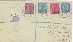 India Used Abroad 1903 Pasni Envelope Registered &amp; Sent to Umtata ...