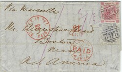 Hong Kong 1866 Hong Kong Folded Entire Forwarded by Augustine Heard ...