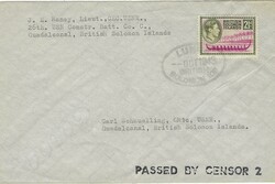 Solomon Islands 1943 Lunga (“Sea Bees Provisional Date-stamp) ...