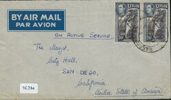 Cocos Island / Ceylon [1945] RAF POST 301 On Active Service Envelope ...