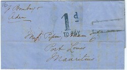 Mauritius 1868 Incoming Envelope Sent from Calcutta India Displaying ...