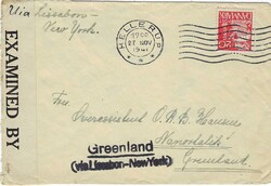 Greenland 1941 Incoming Envelope ex Hellerup Denmark Single Letter ...