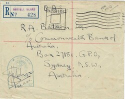 Norfolk Island 1942 OAS Envelope Sent Registered Censored (Dated & ...