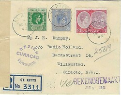 St Kitts 1943 Basse-Terre Envelope Registered Twice Censored ...