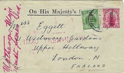 New Zealand 1916 Wellington OHMS Envelope Sent to London England ...