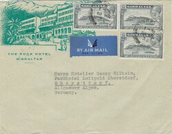 Gibraltar 1936 Hotel Advertising Envelope Sent to Germany Bearing ...