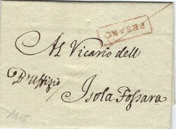 Italy 1815 Pescara Folded Printed Matter Sent to Isola Fossara ...