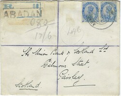 India Used Abroad 1919 Abadan [Persia] Envelope Sent Registered to ...