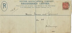 Rhodesia 1897 Kopje – Salisbury 4d Postal Registration Envelope ...